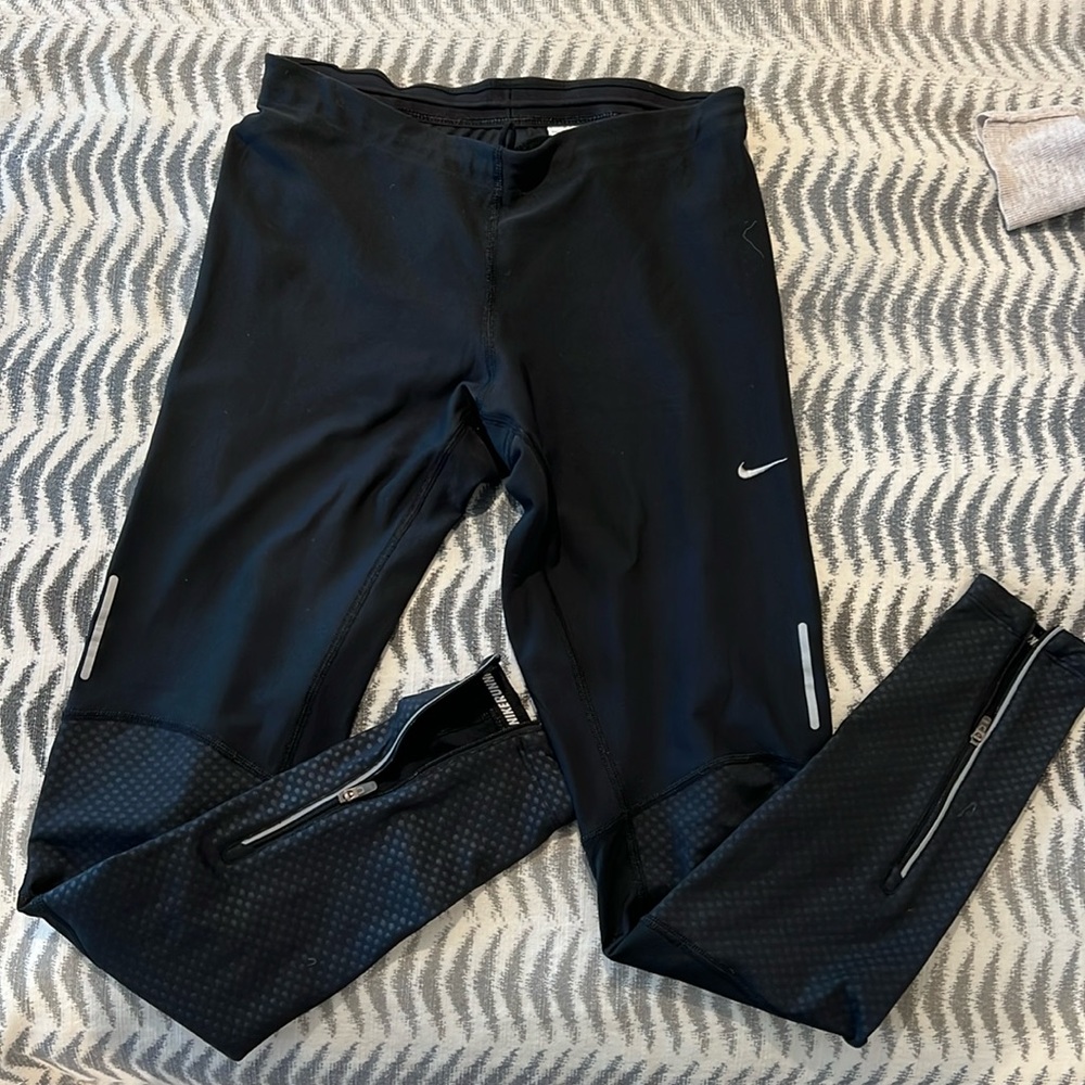 Nike running tights - zippers at ankles - ankle length - size small